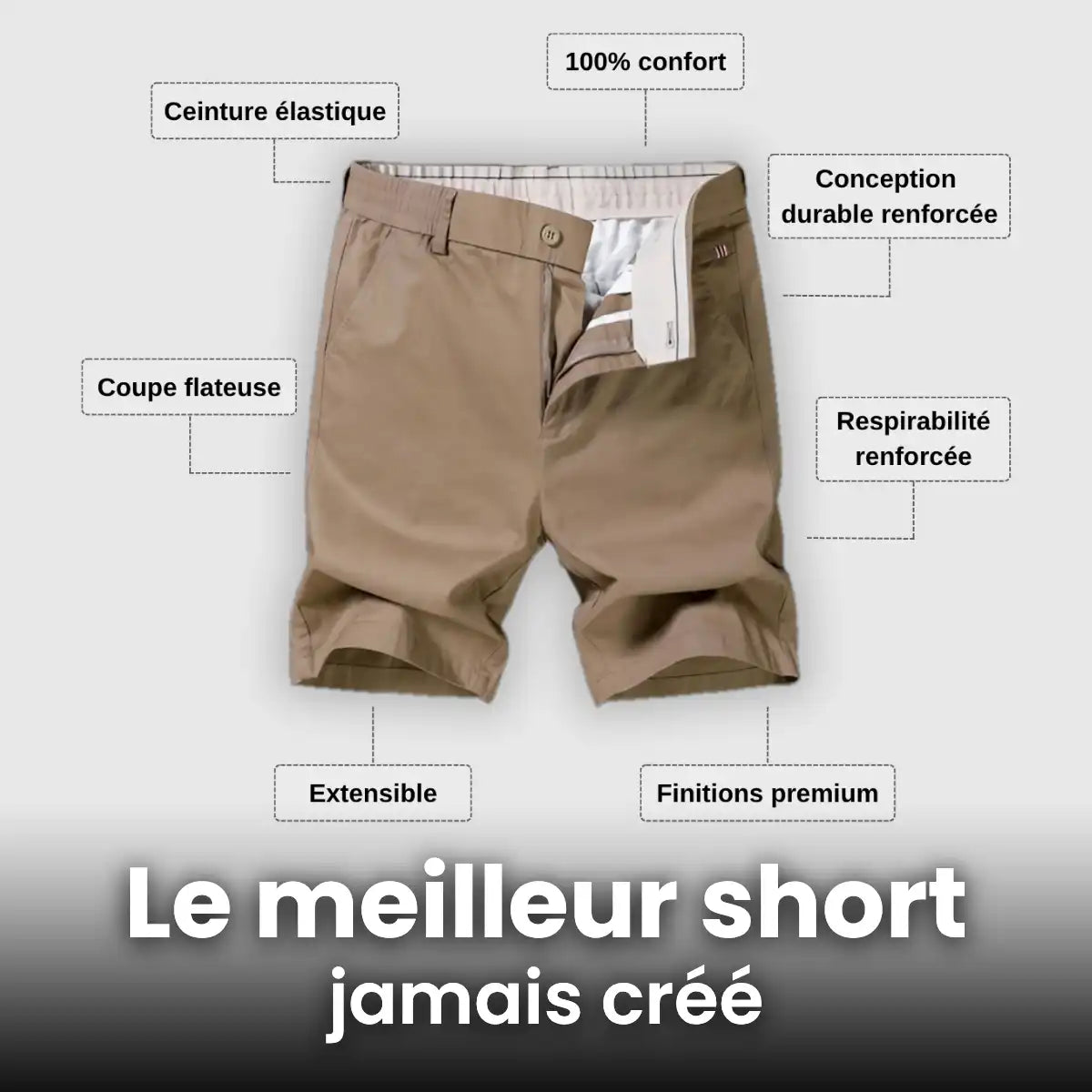 Short en coton extensible MorphoFit™