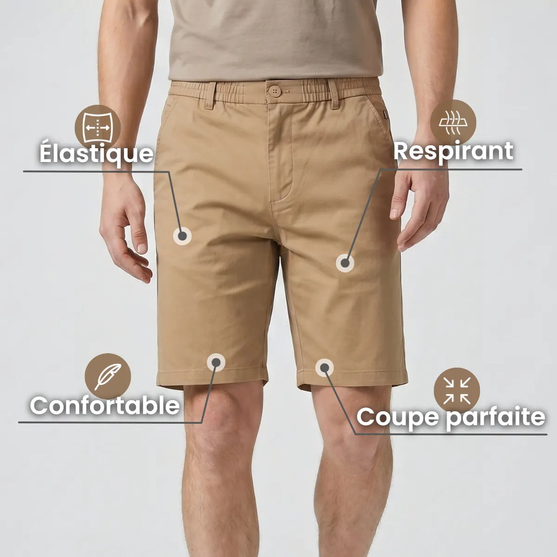 Short en coton extensible MorphoFit™