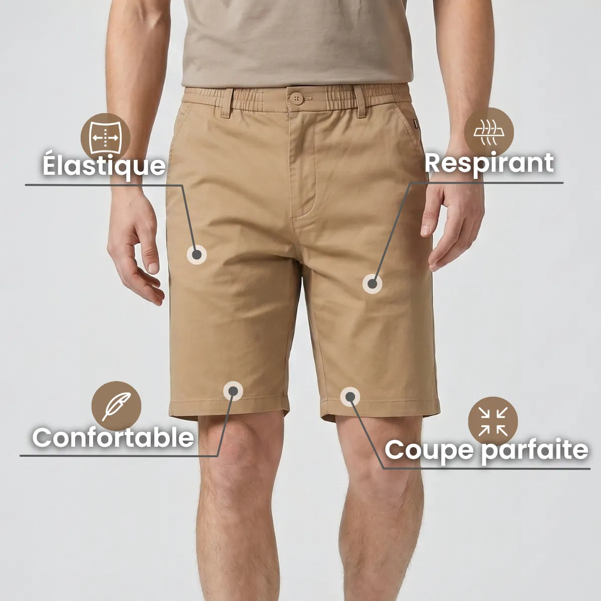 Short en coton extensible MorphoFit™