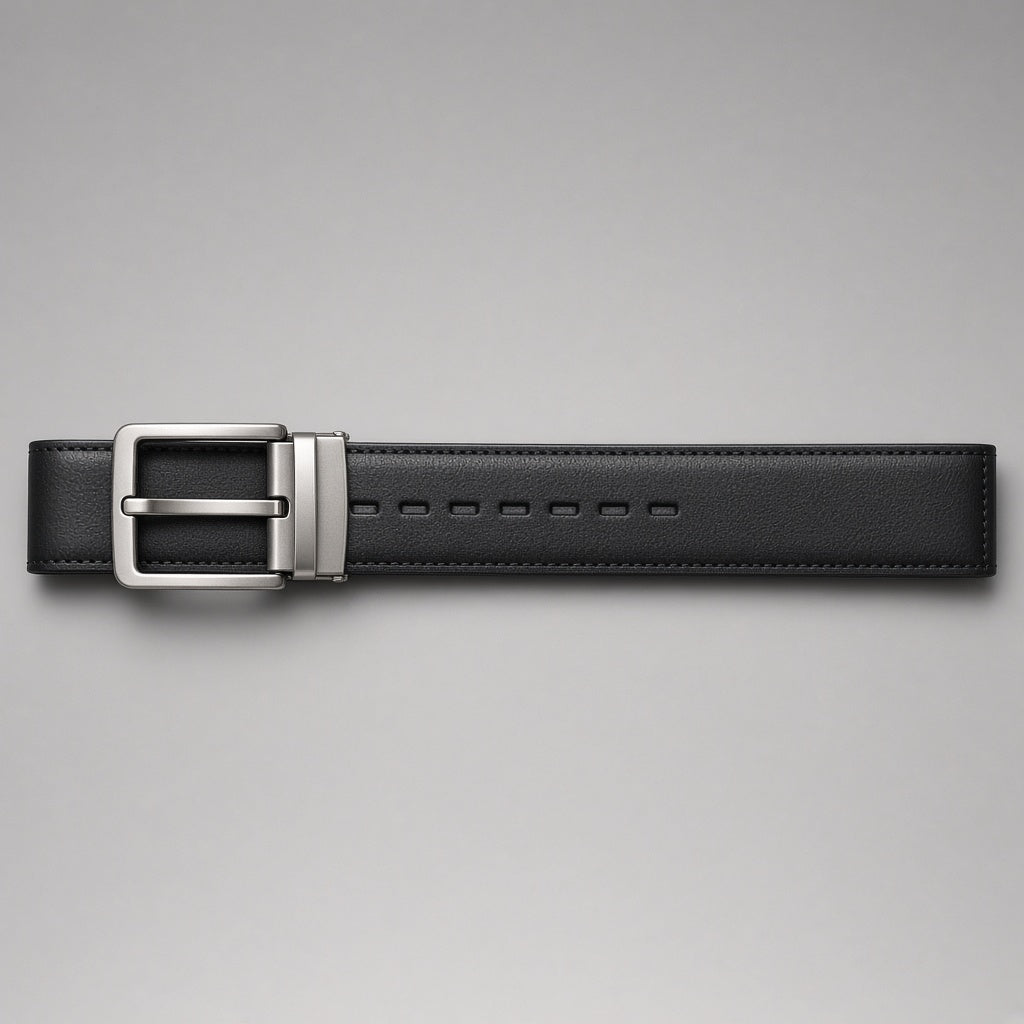 Ratchet dress belt laid full length