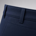 Waistband, belt loops and stretch fabric on the casual shorts