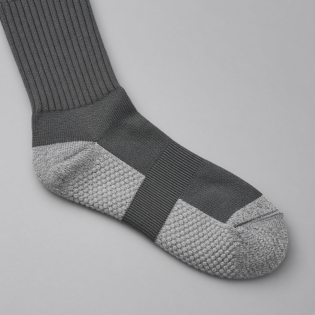 Knit, arch band and cushioned sole on the crew socks