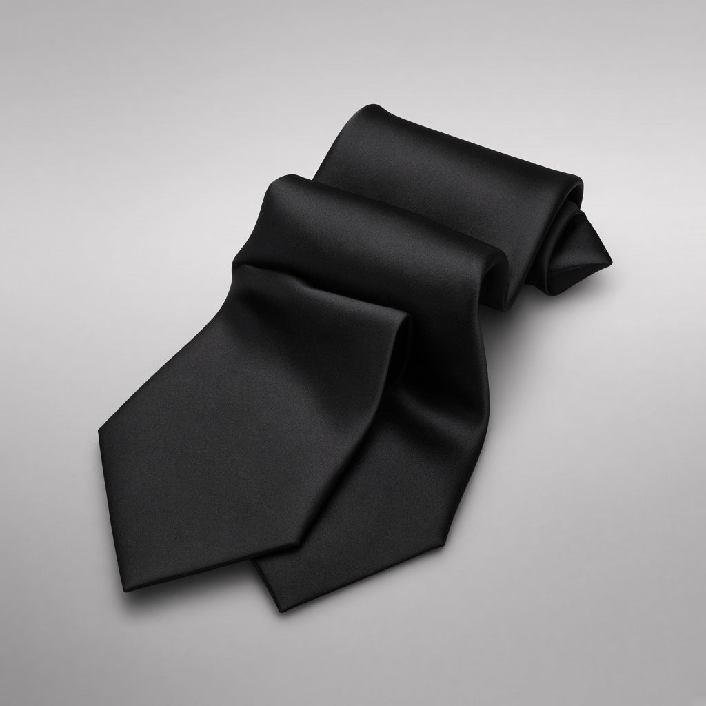 Black necktie, silk-look