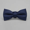 Navy pre-tied bow tie, silk-look