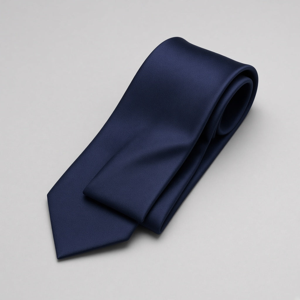 Navy necktie, silk-look